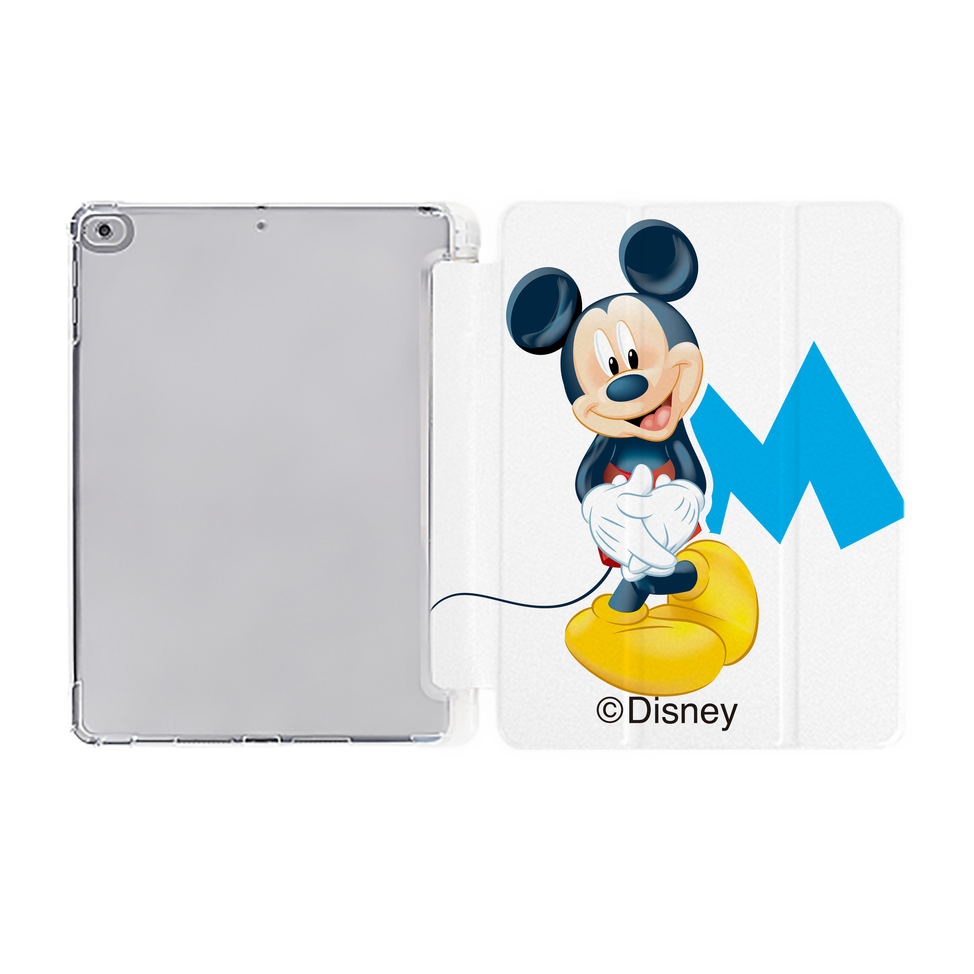 ミッキーマウス Mickey Mouse IPad ケース ペン収納付き 三つ折りスタンド PUレザー×シリコン 対応機種9.5/10.5/10.9インチ